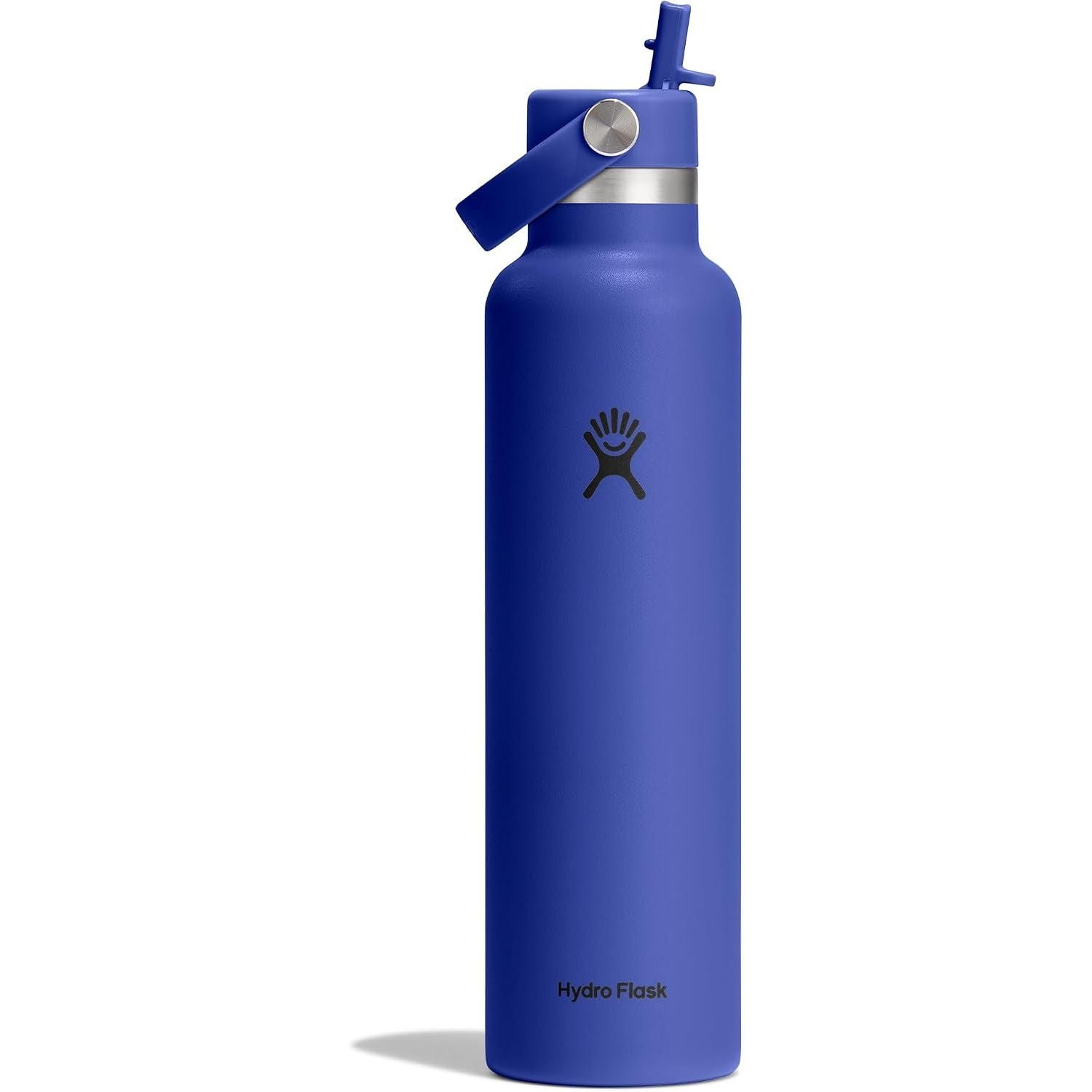 Hydro Flask Water Bottle - Insulated Stainless Steel - Straw Lid, Non Spill, Leakproof in 24 Oz Capri Blue