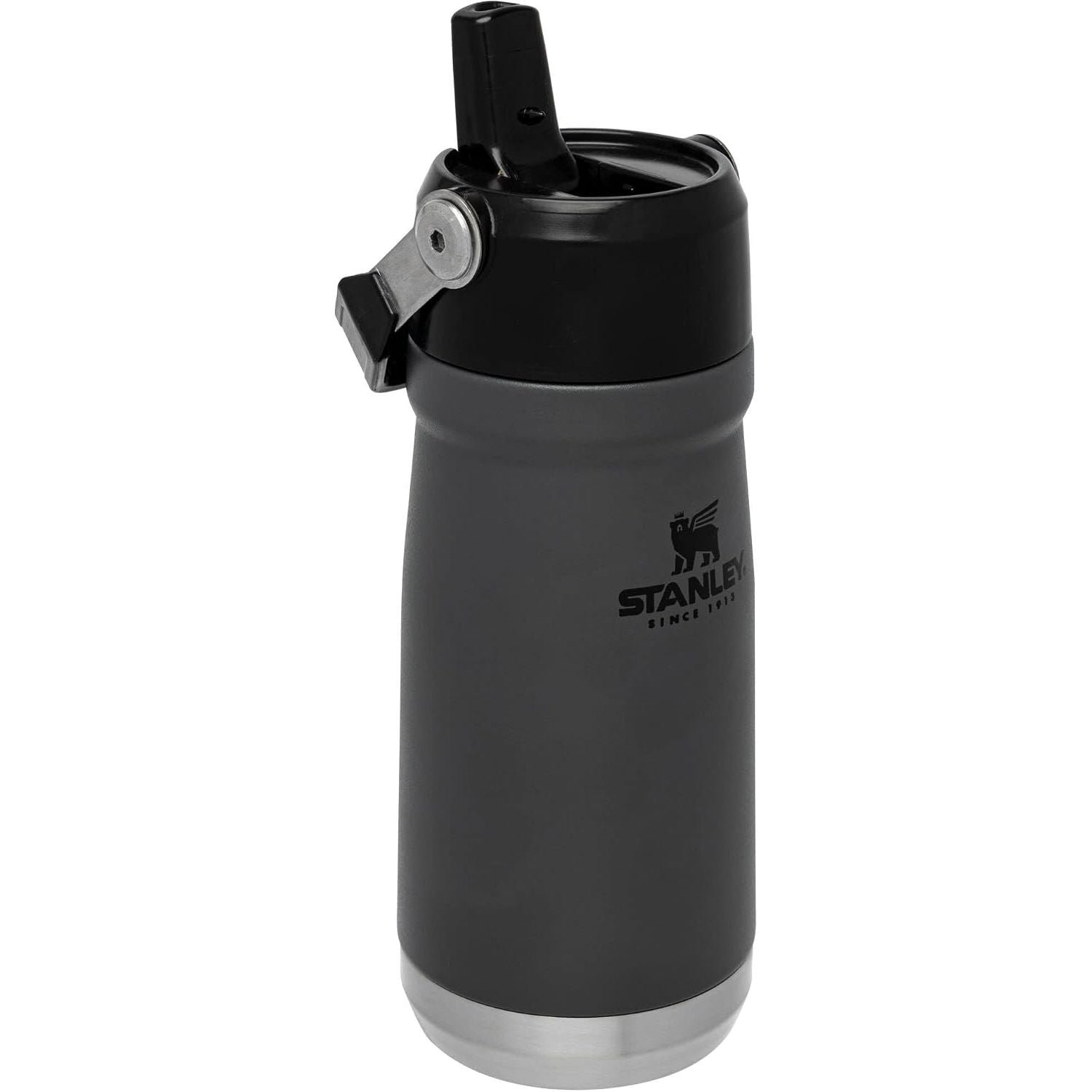 Stanley IceFlow Flip Straw Water Bottle 17 oz | Built-In Straw for Travel and Sports | Lightweight and Leak Resistant | Insulated Stainless Steel | BPA-Free | Charcoal