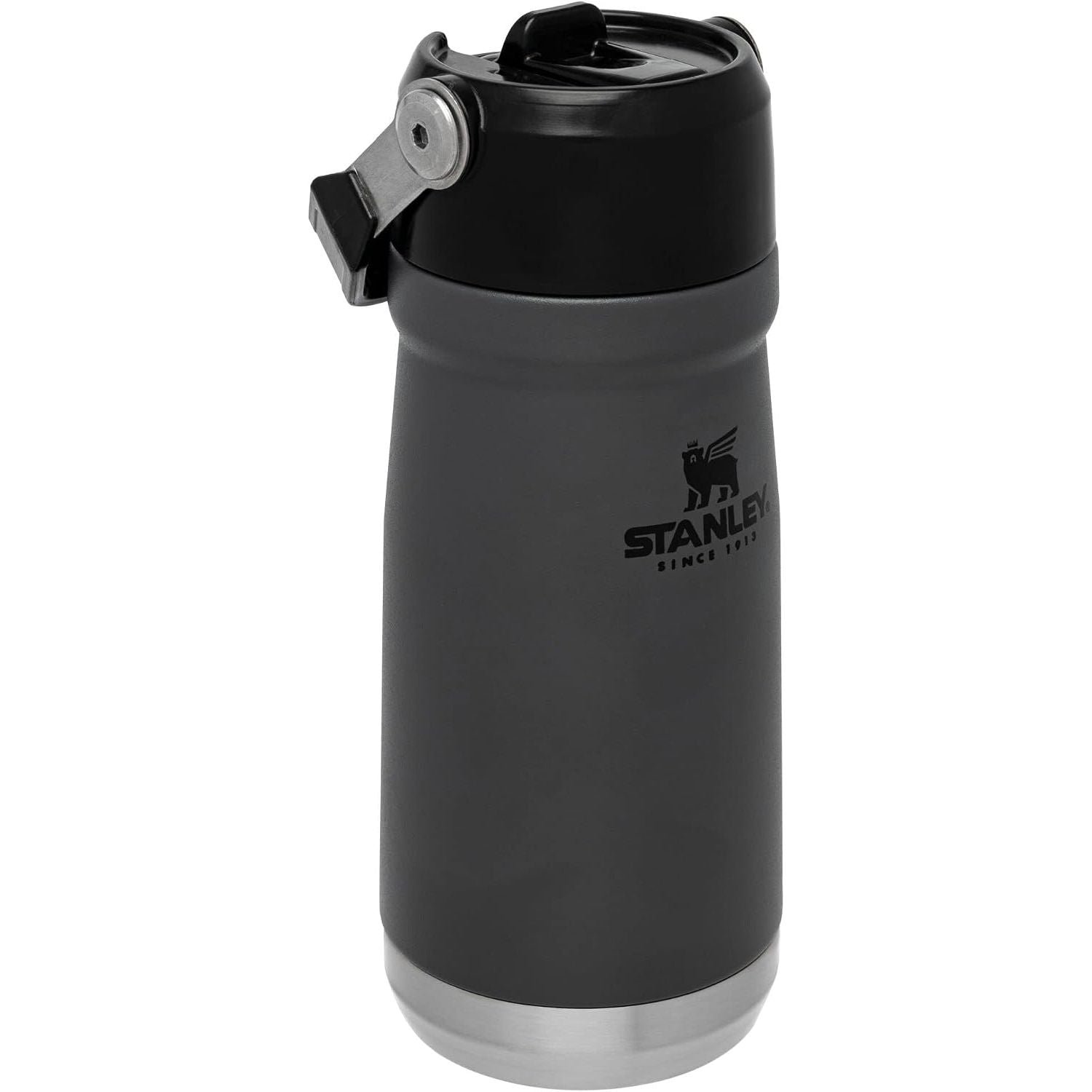 Stanley IceFlow Flip Straw Water Bottle 17 oz | Built-In Straw for Travel and Sports | Lightweight and Leak Resistant | Insulated Stainless Steel | BPA-Free | Charcoal