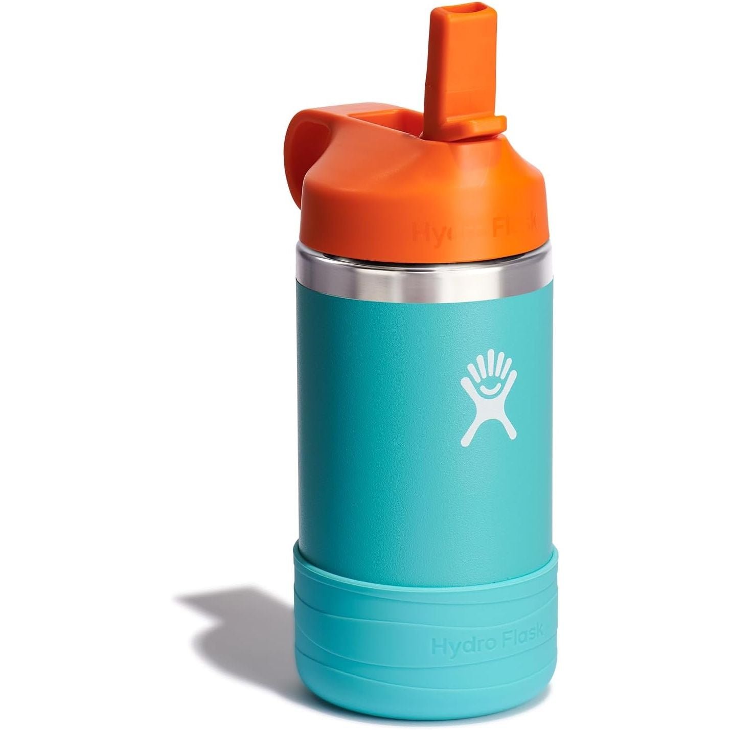 Hydro Flask Kids Water Bottle for School - Stainless Steel and Insulated with Straw Cap - 12 Oz in Seaspray Blue