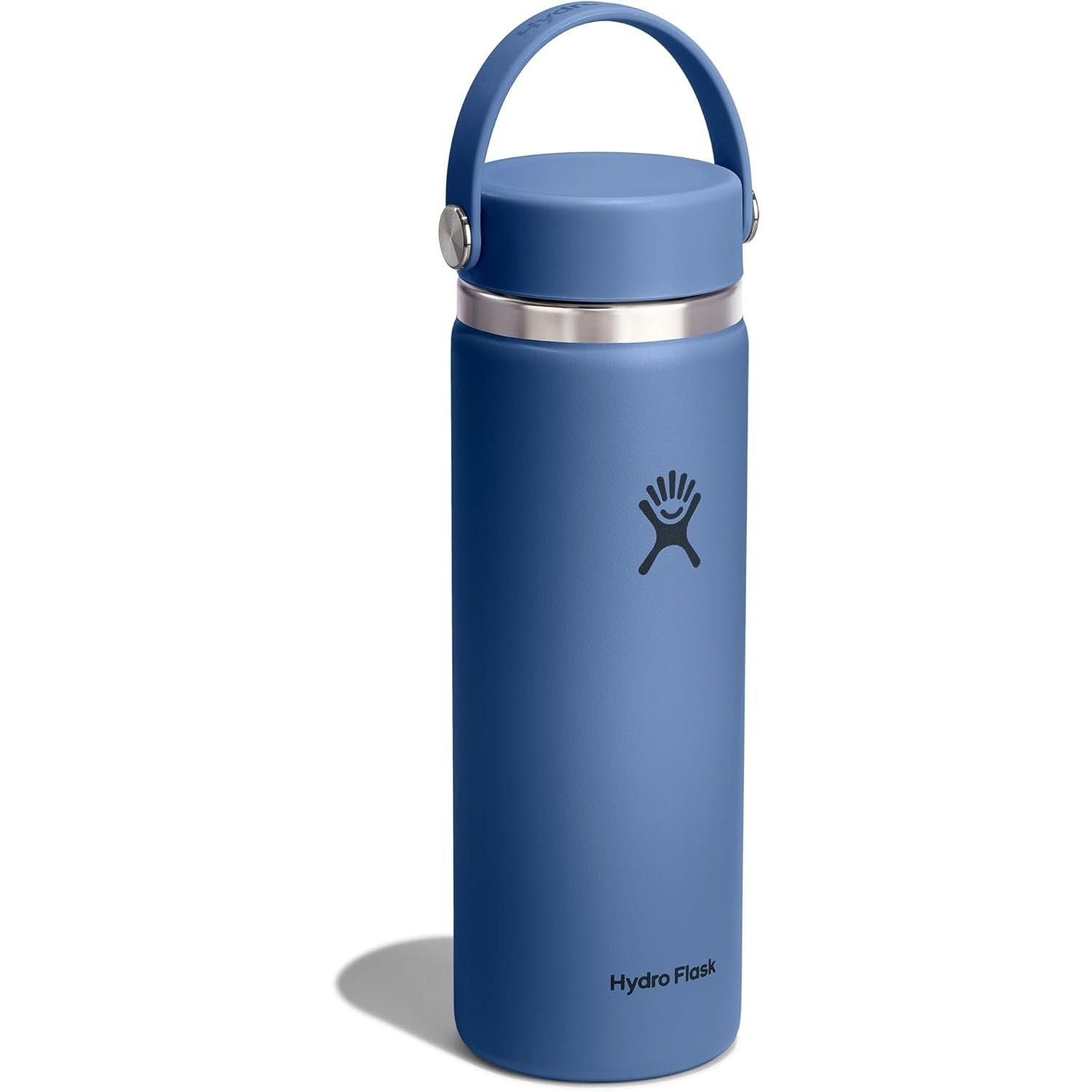 Hydro Flask Water Bottle - Insulated Stainless Steel - Wide Mouth Flex Lid, Non Spill, Leakproof and Refillable in 20 Oz Harbor Blue