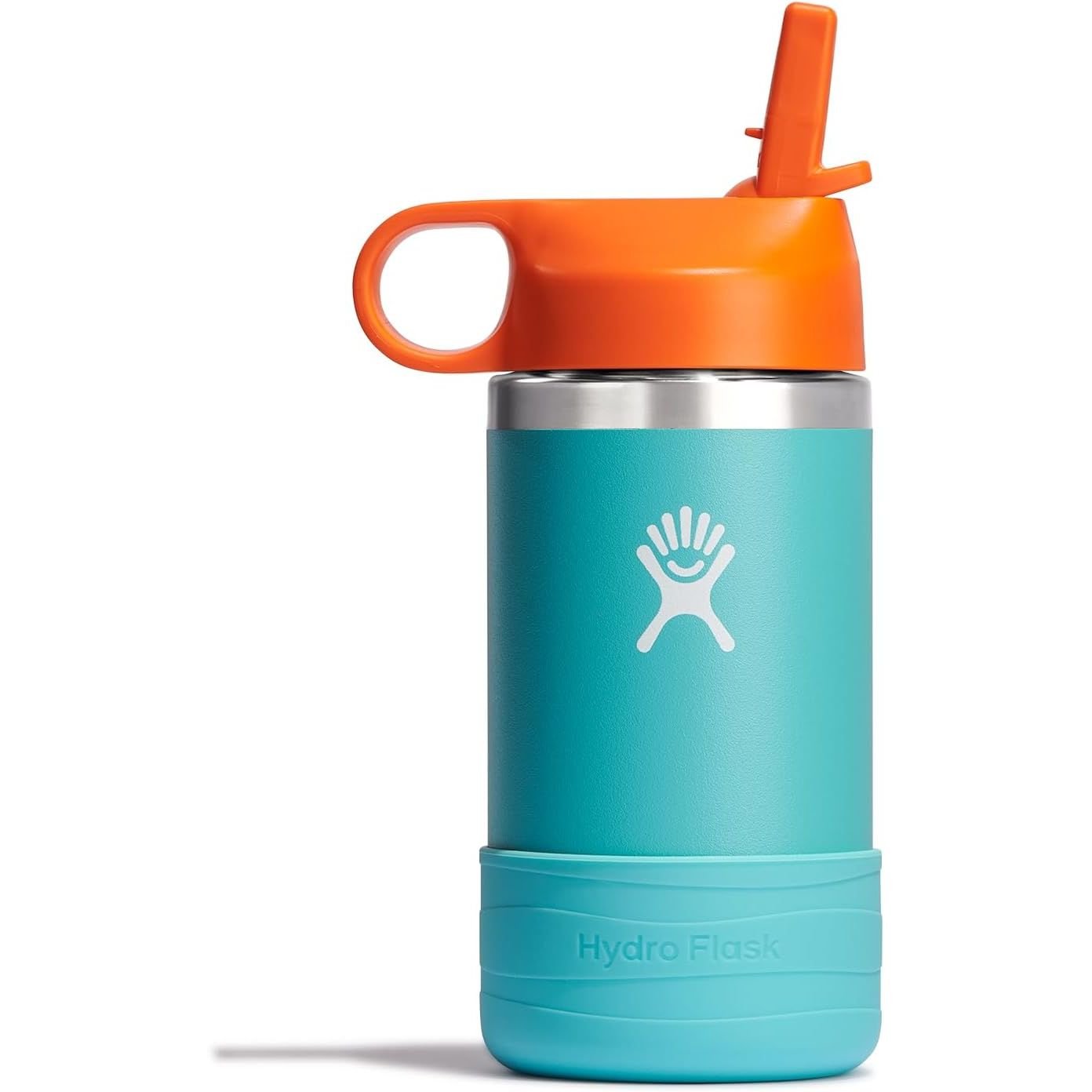 Hydro Flask Kids Water Bottle for School - Stainless Steel and Insulated with Straw Cap - 12 Oz in Seaspray Blue
