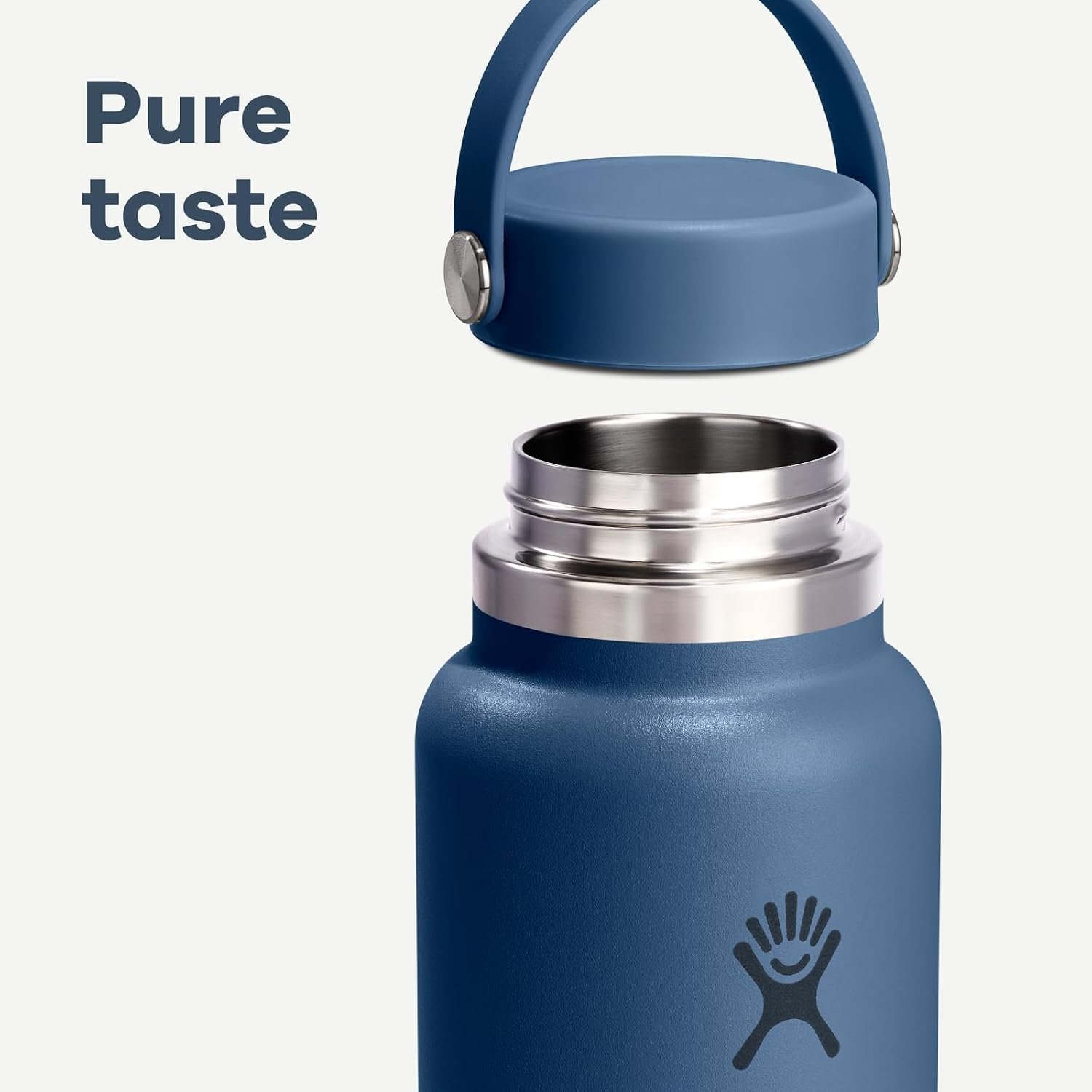 Hydro Flask Water Bottle - Insulated Stainless Steel - Wide Mouth Flex Lid, Non Spill, Leakproof and Refillable in 20 Oz Harbor Blue