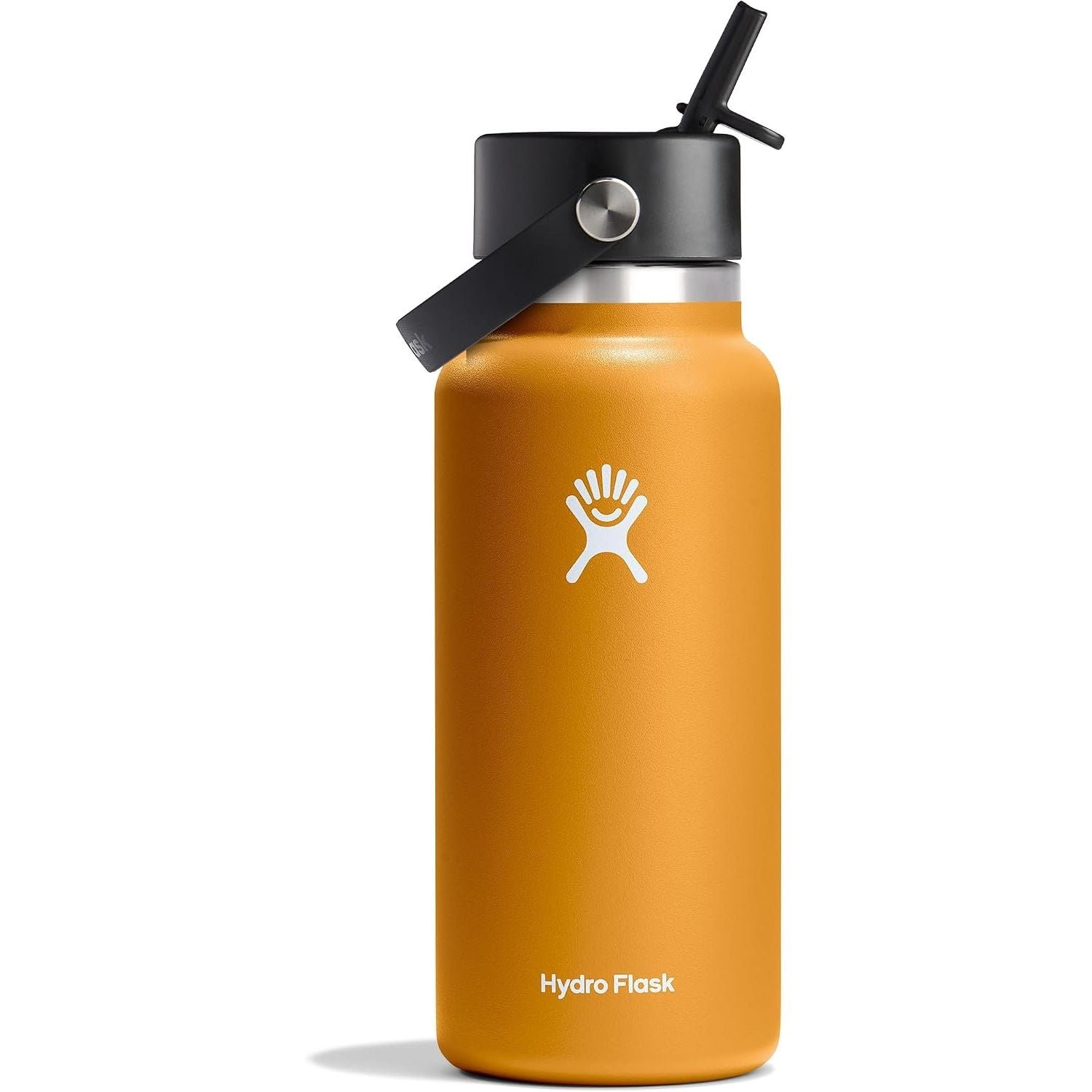 Hydro Flask Water Bottle - Insulated Stainless Steel - Wide Straw Lid, Non Spill, Leakproof in 32 Oz Fossil Brown
