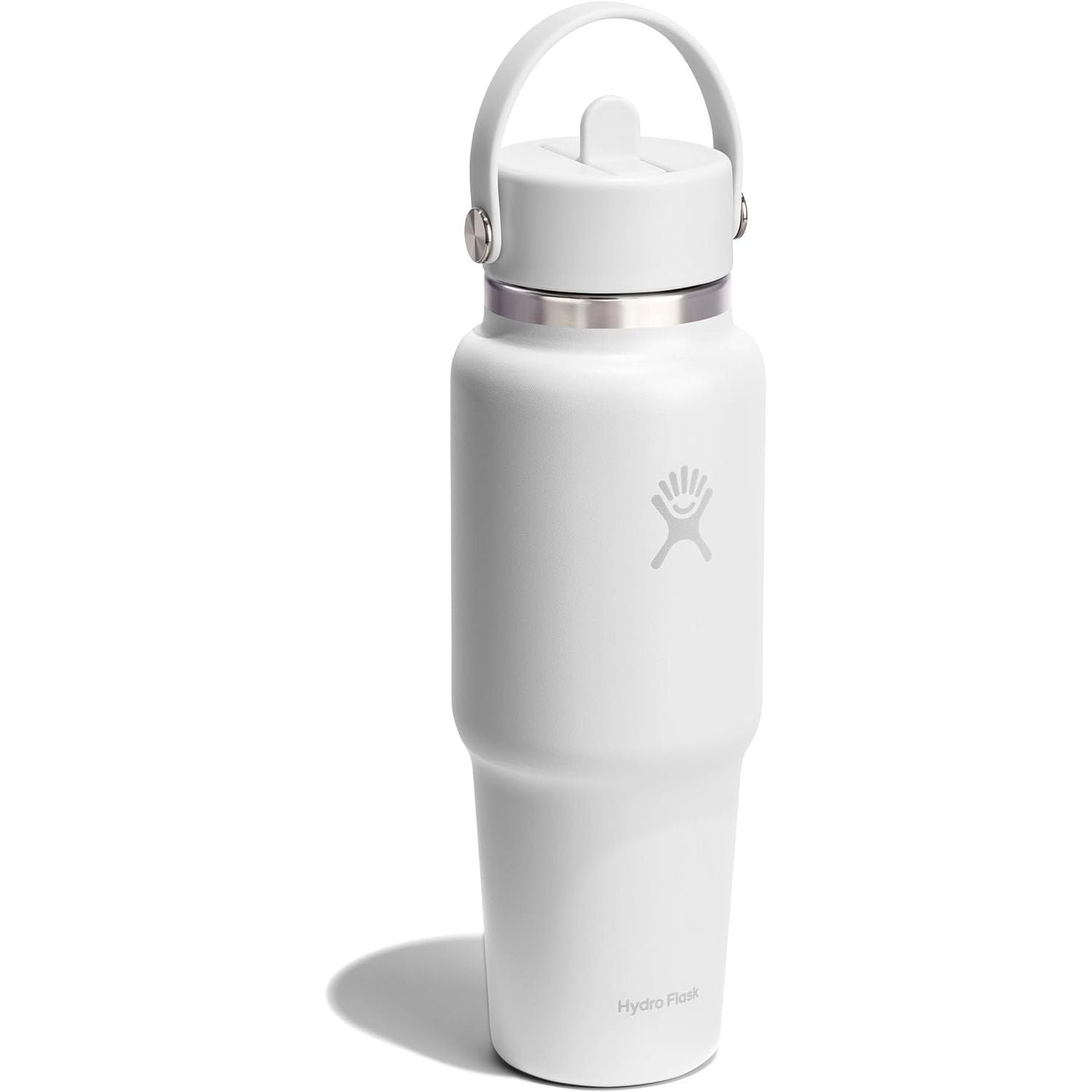Hydro Flask Travel Water Bottle - Insulated Stainless Steel - Wide Straw Lid, Non Spill, Leakproof in 32 Oz Tonal White Hydro Flask