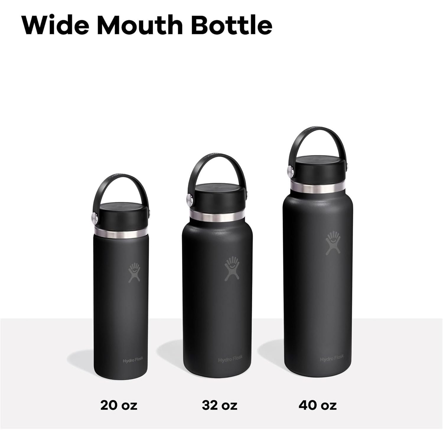 Hydro Flask Travel Water Bottle - Insulated Stainless Steel - Wide Straw Lid, Non Spill, Leakproof in 32 Oz Tonal White Hydro Flask