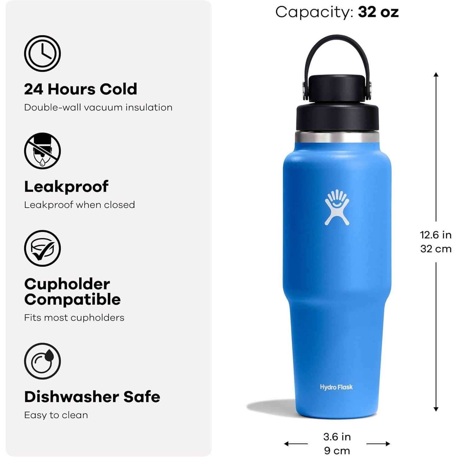 Hydro Flask 32 Oz Wide Flex Chug Cap Travel Bottle White Hydro Flask