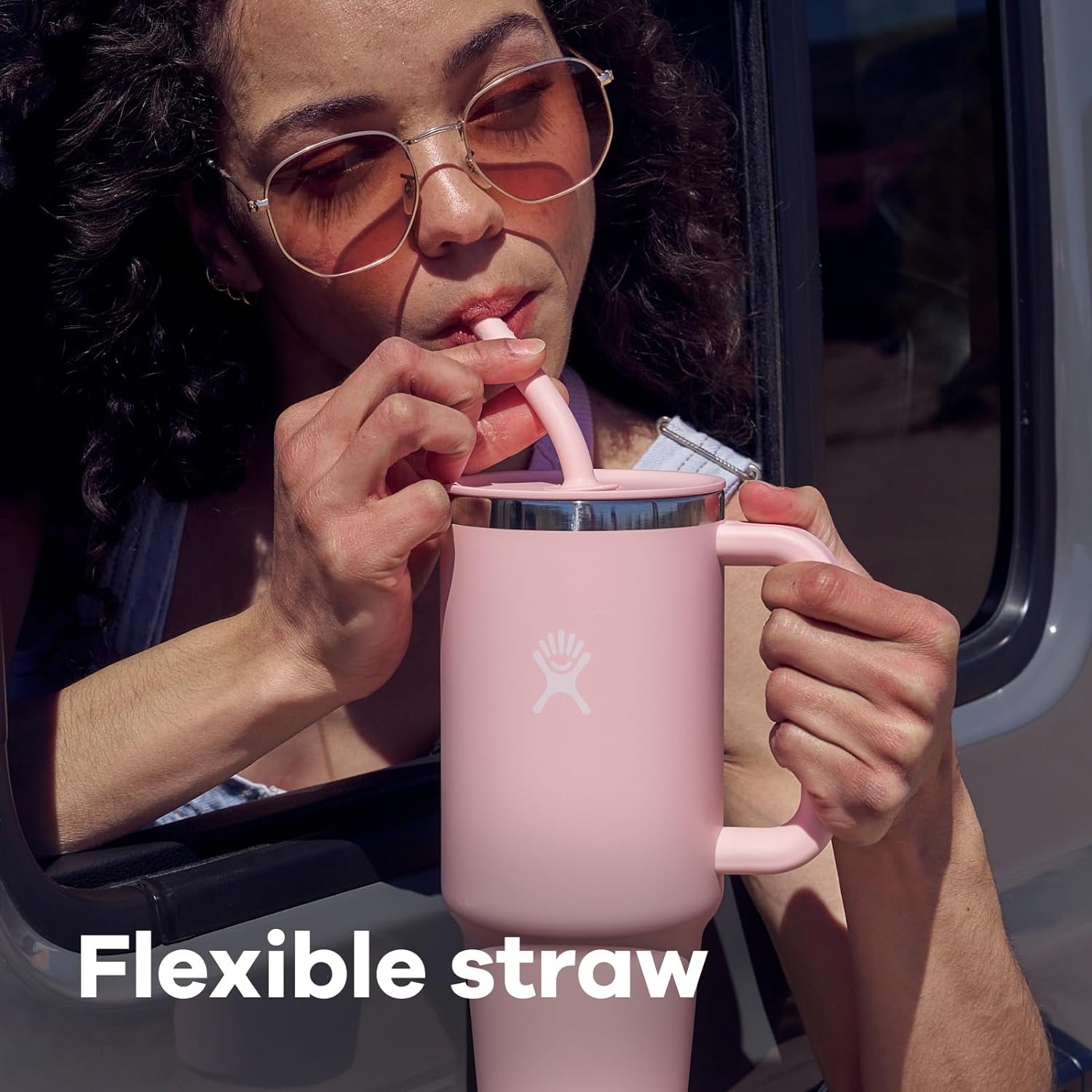 Hydro Flask Travel Tumbler with Handle, Lid and Straw - Insulated Stainless Steel in 40 Oz Trillium Hydro Flask