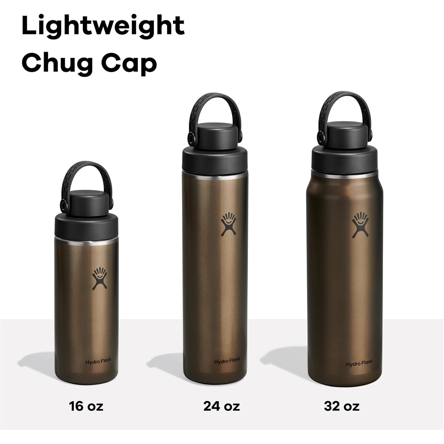 Hydro Flask Lightweight Wide Flex Chug Cap - Insulated Stainless Steel Water Bottle 16 Oz Obsidian