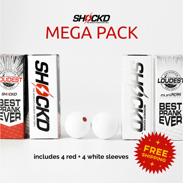 MEGA PACK (4 Red + 4 White) - SHOCK'D Golf Balls SHOCK'D Golf Balls